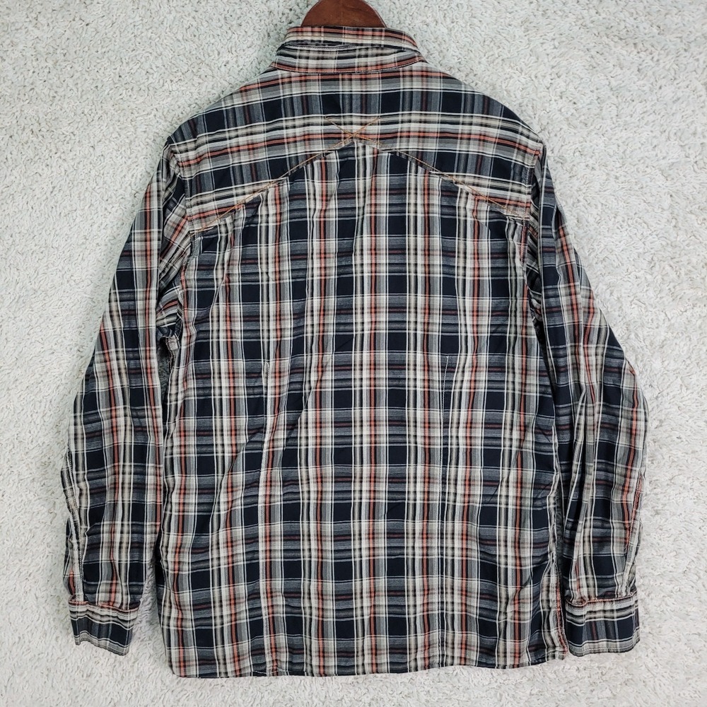 BKE Buckle Shirt Men's XL Brown Plaid Western Pearl Snap Long Sleeve Contour EUC - Picture 3 of 11